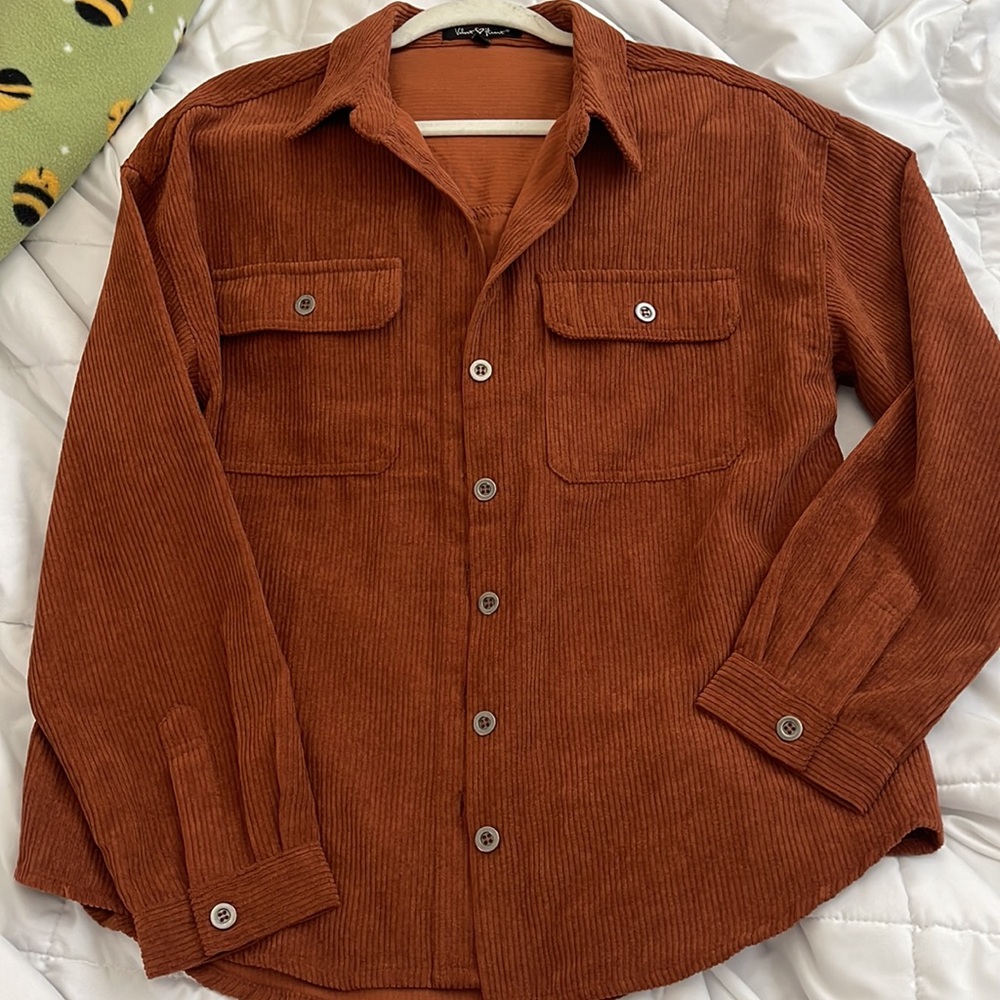 Corduroy flannel rustic orange